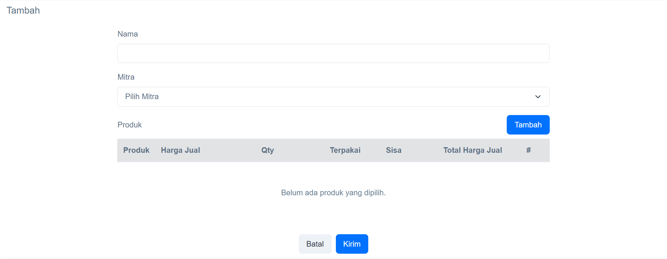 Formulir tambah/ubah