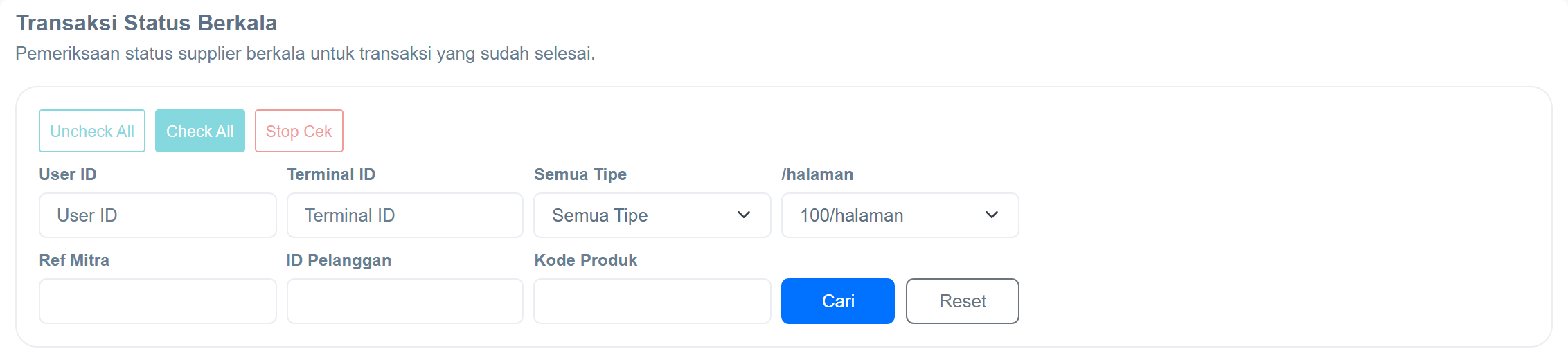 Toolbar halaman